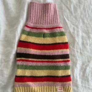 Little Beast Striped Dog Sweater - Pink, Green, Red, Yellow